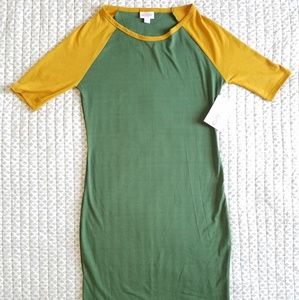 NWT Lularoe S Julia Dress Green Bay Packers Green